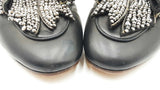 Gucci Princetown Crystal Bow Mules In Leather & Shearling Size 9 Fw0926lzxdu