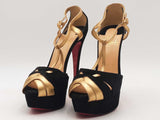 Christian Louboutin Suede Nappa Laminato Glennalta 150 Pumps Black Size 7.5 Aa0525loxsa