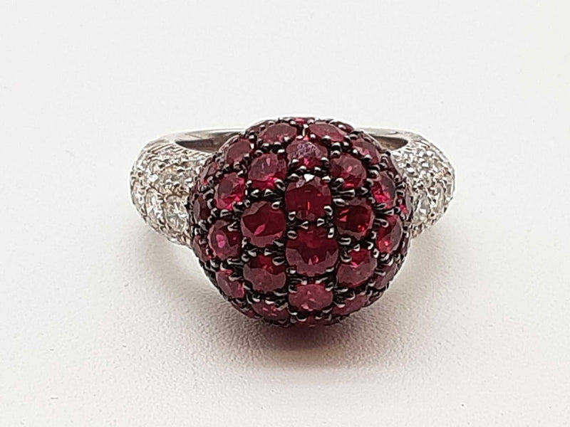 De Grisogono Love On The Rocks Ruby 18k White Gold Ring Size 6.25 Do1223rxzxmia