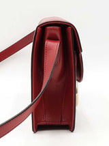 Gucci Torchon Ring Small Shoulder Bag In Cherry Red Grained Leather Fw1125rxzsa