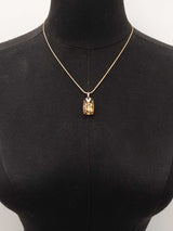 Diamond & Quartz Pendant With 14k Gold Wheat Chain 8.1 Grams 18 Inch Fw05269crdu