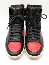 Yves Saint Laurent Sl/10h Court Classic Sneakers  Black & Red Sz 10.5 Fw0126crdu