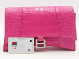 Balenciaga Hourglass Sling Crocodile-effect Leather Pink Handbag Aa0326erzsa