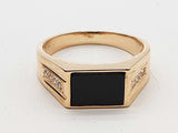 Black Onyx 14k Yellow Gold 7.2g Ring Size 11.75 Do0826wexde
