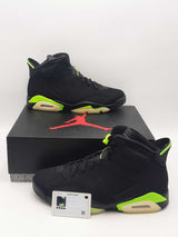 Nike Air Jordan 6 Retro Black & Electric Green Sneakers Size 13 Eb0525lrxsa