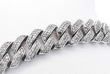 8.97ctw Diamond Cuban Link Bracelet 10k White Gold 27.3g 8.5 Inch Eb0225lwxzsa