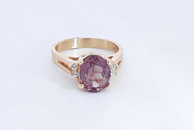 Purple Gemstone Ring In 14k Yellow Gold 5.7 Grams Size 8.25 Eb0724lrrsa