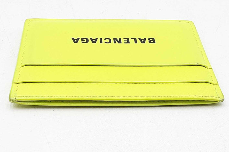 Balenciaga Neon Yellow Card Holder Wallet Eb1025rxdu