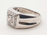 0.25 Carat Lab Grown Diamond Center 18k Wg 6.2g Ring Size 8.75 Do0326ixzde