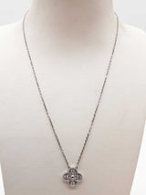 Van Cleef Alhambra Diamonds 18k White Gold Pendant Chain 16 In Do0426woxzde