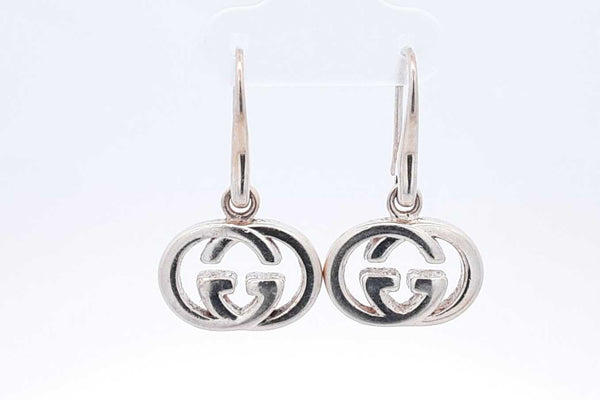 Gucci Gg Logo Sterling Silver Dangle Earrings 7.9 Grams Eb0824prsa