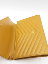 Yves Saint Laurent Grain De Poudre Chevron Quilted Wristlet Clutch Eb0726pxzdu