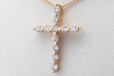 0.55cttw Lab Grown Diamond Cross Pendant Necklace 14k Yellow Gold Eb0326rxzsa