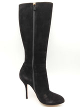 Gucci Vitello Vernice Soft Black Suede Knee High Boots Size Eu 36 Do0225rxde
