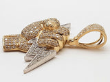 5.17 Cttw Diamonds 10k Two-tone Gold 22.4g Lightning Bolt Pendant Do0725oxzxde