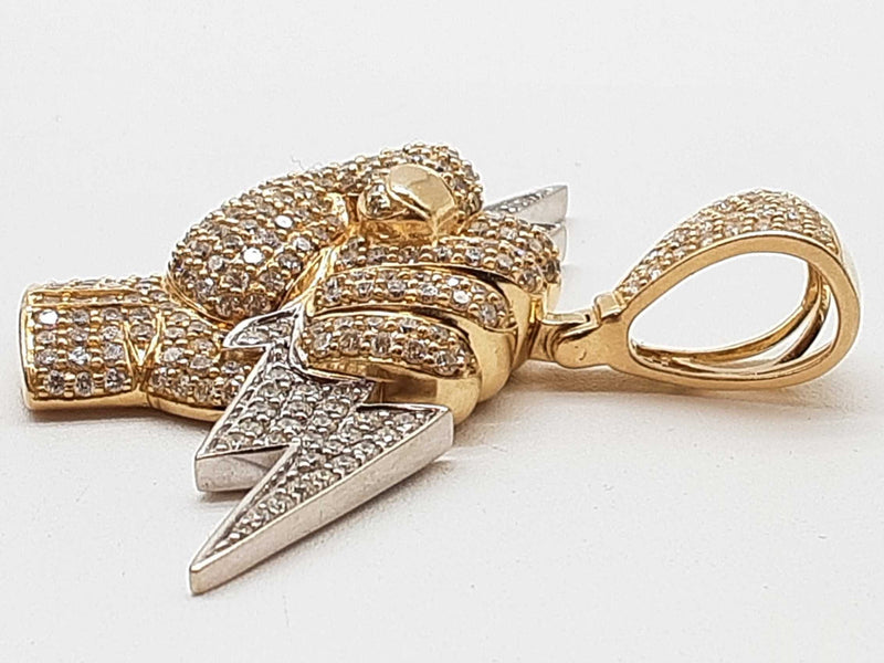 5.17 Cttw Diamonds 10k Two-tone Gold 22.4g Lightning Bolt Pendant Do0725oxzxde