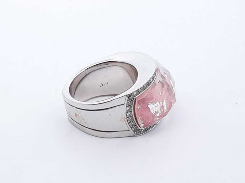 Stephen Webster 18k White Gold Pink Crystal Haze Ring Size 8 Lh1223lexzde