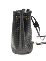 Celine Quilted Black Leather C Charm Backpack Eb0526wxzsa