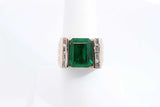 Emerald & Diamond Ring In 10k Yellow Gold 16.7 Grams Size 7.5 Eb1124pxzdu