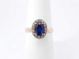 Sapphire & Diamond Halo Ring In 14k Yellow Gold 3.5 Grams Size 7 Fw0625orxdu