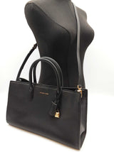 Michael Kors Scarlett Black Pebbled Leather East West Satchel Bag Do0626lxzde