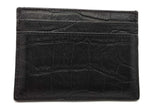 Yves Saint Laurent Crocodile Embossed Black Leather Card Case Wallet Eb0926lxzsa