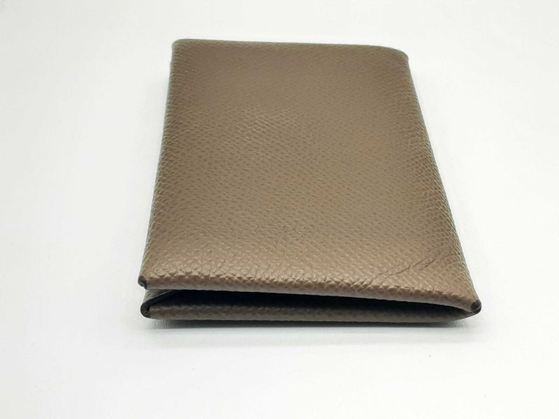 Hermes Calvi Duo Etoupe Brown Epsom Compact Card Holder Wallet Do0524wxzde