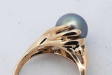 Tahitian Pearl Ring In 14k Yellow Gold Grams Size 7 Eb0726wcrsa