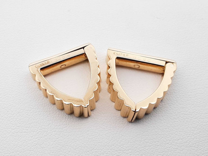 Cartier 18k Yellow Gold Retro Fluted Cuff Links 16.5 Grams Fw0925lrxzdu