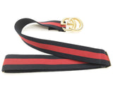 Gucci 524101 Gg Buckle Blue Red Web Elastic Nylon Belt Size 95/38 Do0726oxzde