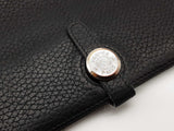 Hermes Dogon Noir Black Clemence Palladium Hardware Wallet Do0426rxzde