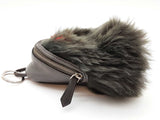 Fendi Monster Gray Leather Faux Fur Mini Backpack Pouch Bag Charm Do0925lrxde