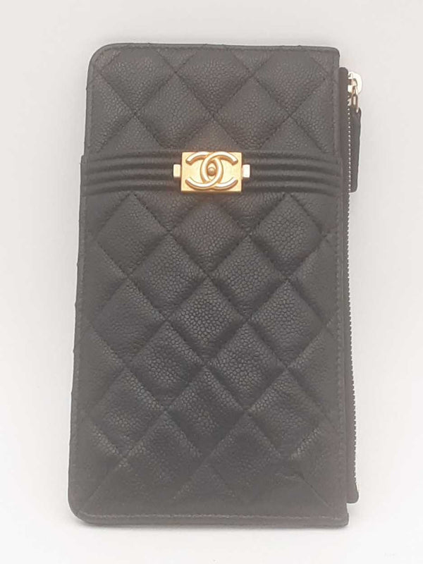 Chanel Caviar Quilted Boy Iphone Pouch Black Sd0725rzxsa