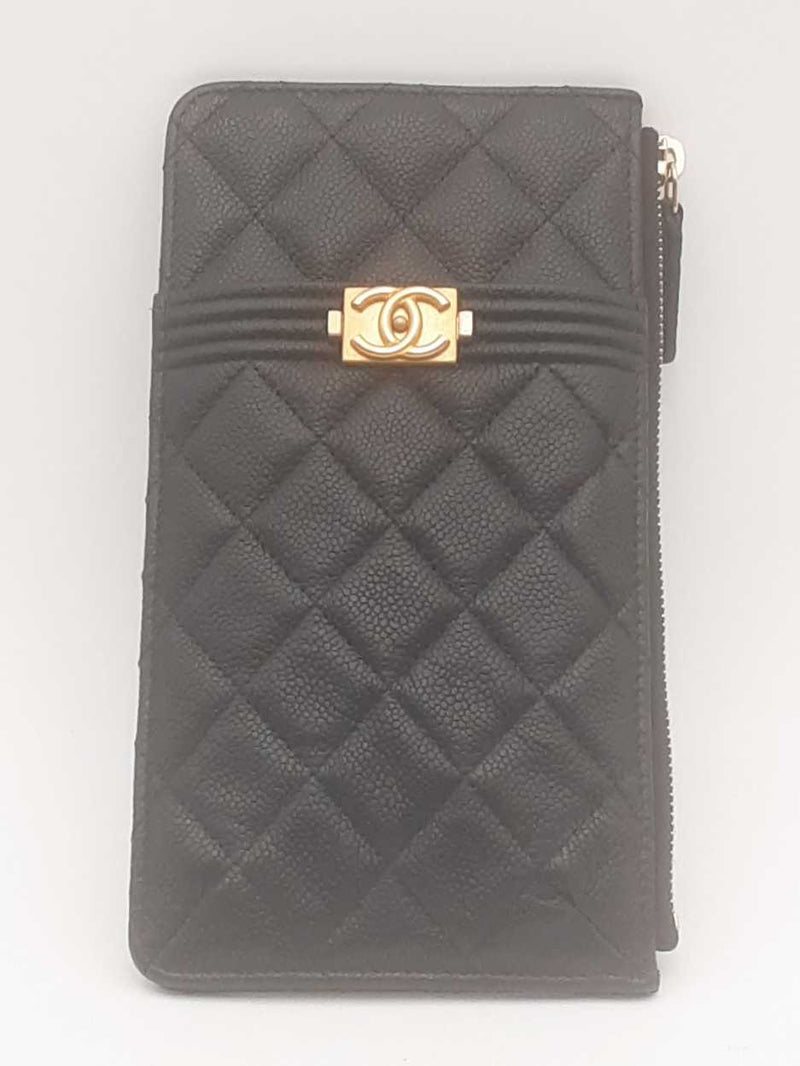 Chanel Caviar Quilted Boy Iphone Pouch Black Sd0725rzxsa
