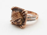 Smokey Quartz 14k Two Tone Gold 7.0g Ring Size 5.75 Do0426wxzde