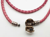 Pandora Moments Double Pink Braided Leather Bangle Bracelet 7.25 In Do0726lxde