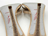 Rene Caovilla Cleo Satin Crystal Heels Size 38.5 Eb0425lxzsa