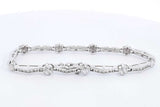 Approx. 1.35ctw Diamond Bracelet In 14k White Gold 12.3 Grams 7 Inch Eb0624icrsa