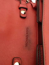 Michael Kors Red Saffiano Leather Envelope Crossbody Wallet Eb0925oxsa