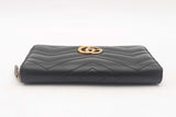 Gucci Gg Marmont Zip Around Black Wallet Sd0825ozxsa