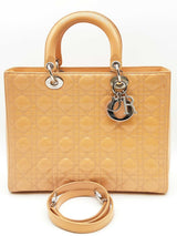 Christian Dior Lady Dior Cannage Patent Leather Tote Bag Eb0826cxzde