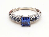 Sythentic Tanzanite 10k White Gold 2.1g Ring Size 6.5 Do0326sxde