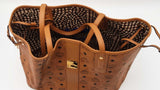 Mcm Visetos Cognac Large Liz Reversible Shopper Tote Sd0326orzdu