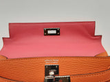 Hermes Mini Kelly Ii Sellier Orange Pink Chevre Mysore Palladium Shoulder Bag Do0225oxzxzde