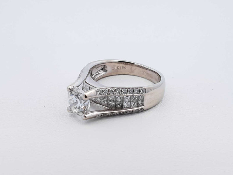 1.56 Cttw Diamond & 18k White Gold Engagement Ring 9 Grams Size 6 Fw0225lixzdu