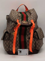 Gucci Ophidia Gg Supreme Double Buckle Backpack Beige Aa0226lzxzsa