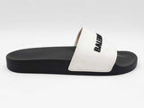 Balenciaga Logo Pool Slides In Black & White Pvc Size 7 Men, 10 Women Fw0126exdu
