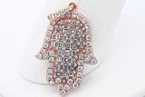 18k Rose Gold Diamond Hamsa Pendant 2.4 Grams Eb0526orxdu