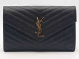 Yves Saint Laurent Cassandre Wallet On Chain Black Handbag Aa0326przsa