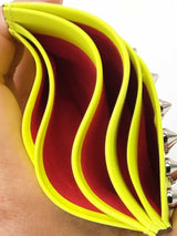 Christian Louboutin Kios Wallet In Neon Yellow Spiked Leather Fw0726oordu